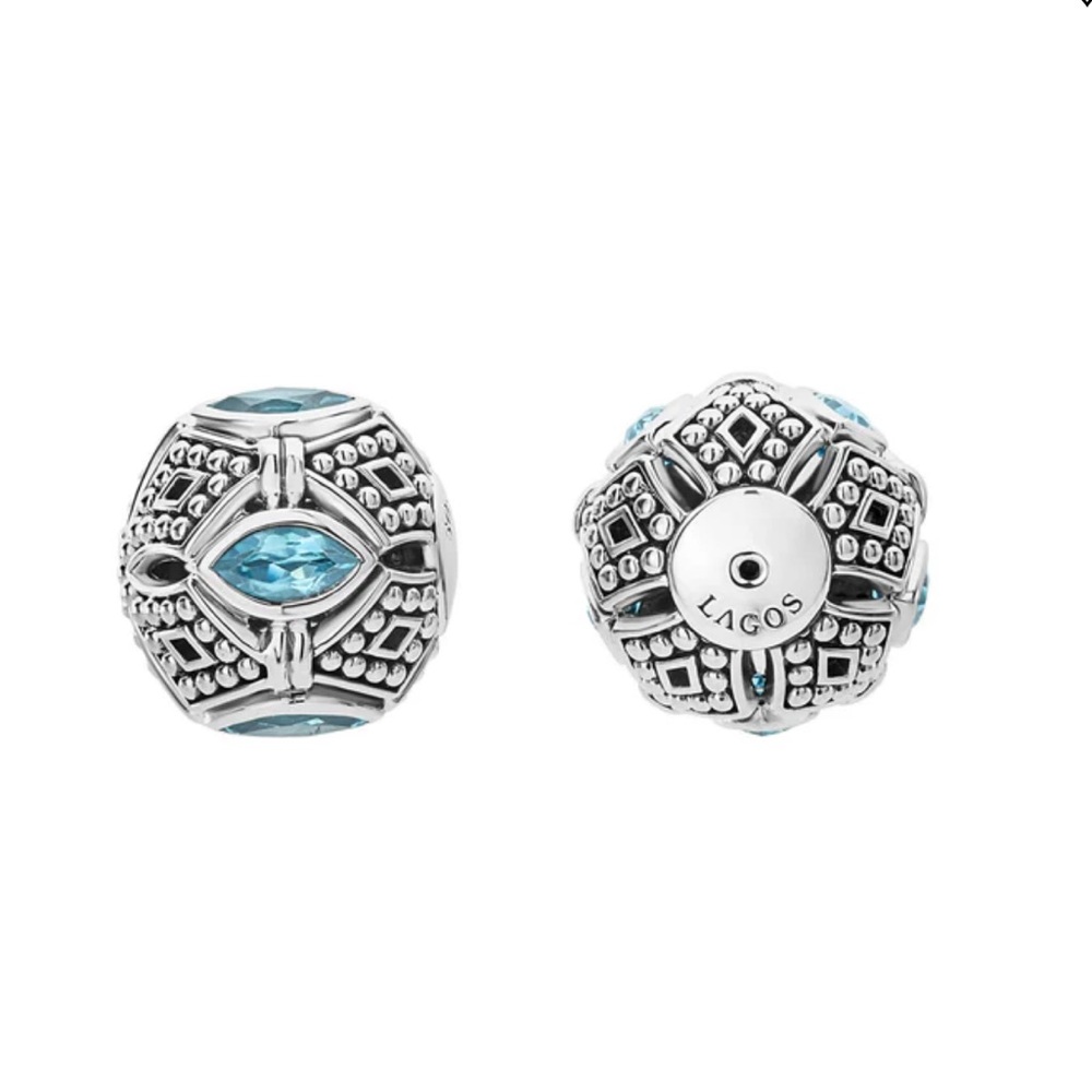 LAGOS SIGNATURE CAVIAR Swiss Blue Topaz Earring Backs